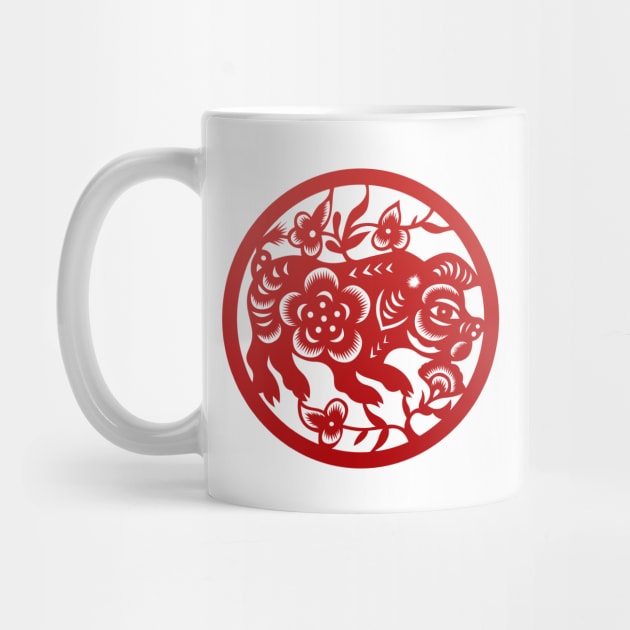 Chinese Zodiac Pig in Red by Takeda_Art